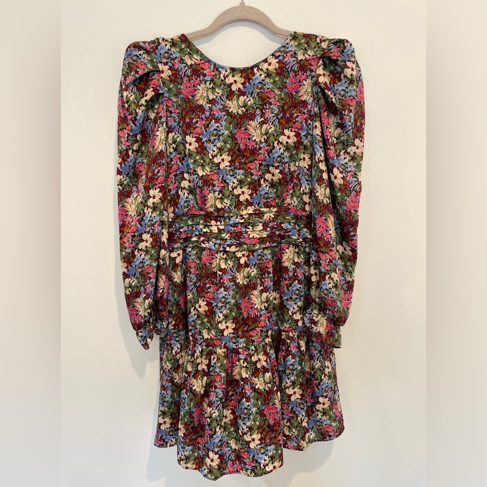 Zara Pink multicolor long sleeve dress with Bishop Sleeves